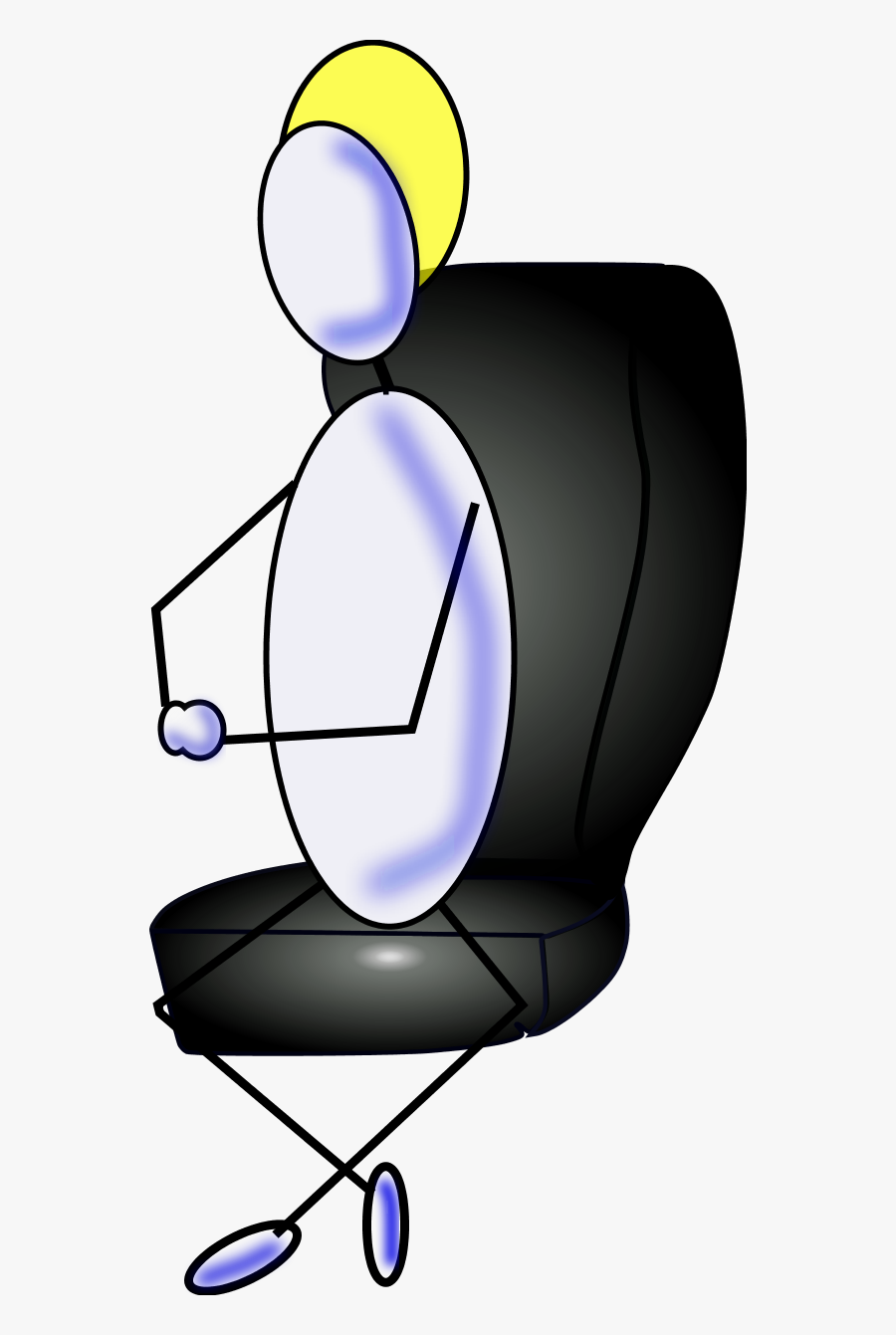 Man Sitting Chair Cartoon - Man Sitting On A Chaircartoon Vector, Transparent Clipart