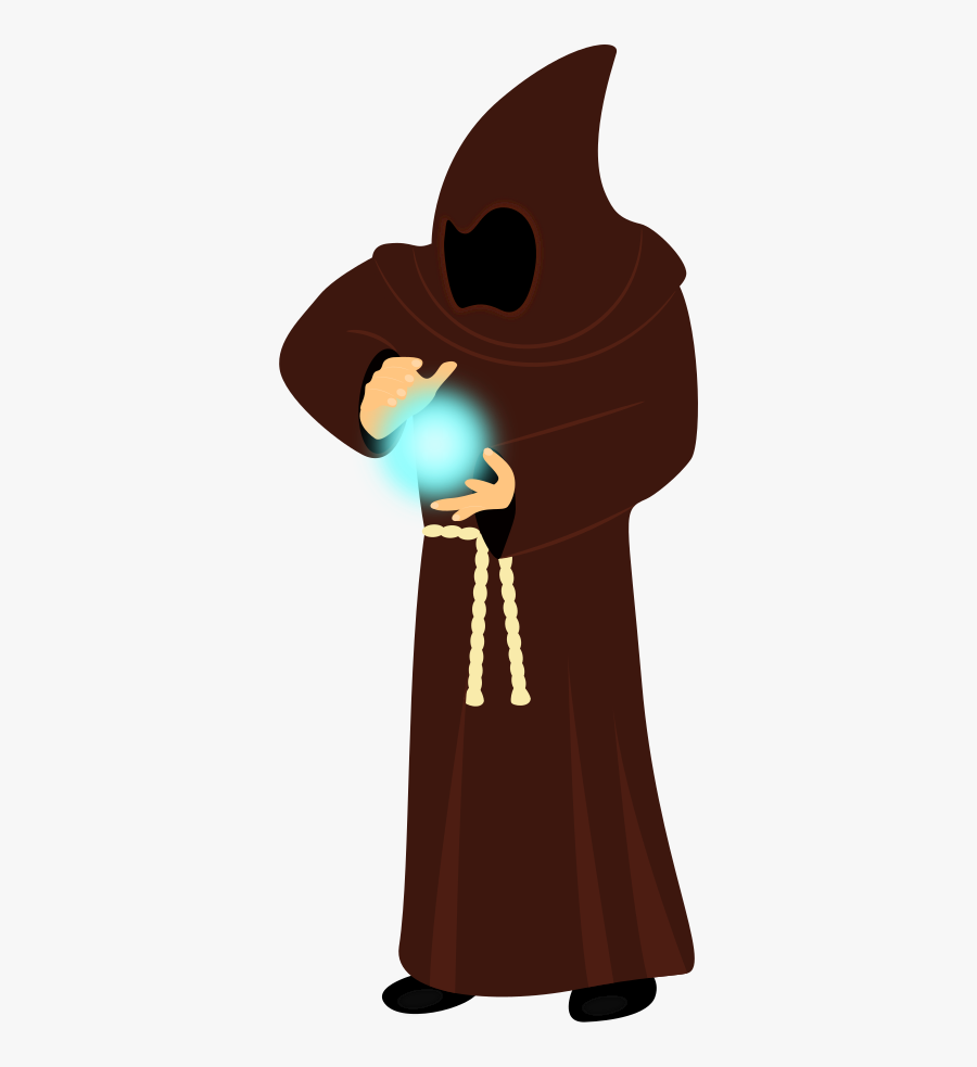 Monk Projecting Energy - Cartoon, Transparent Clipart