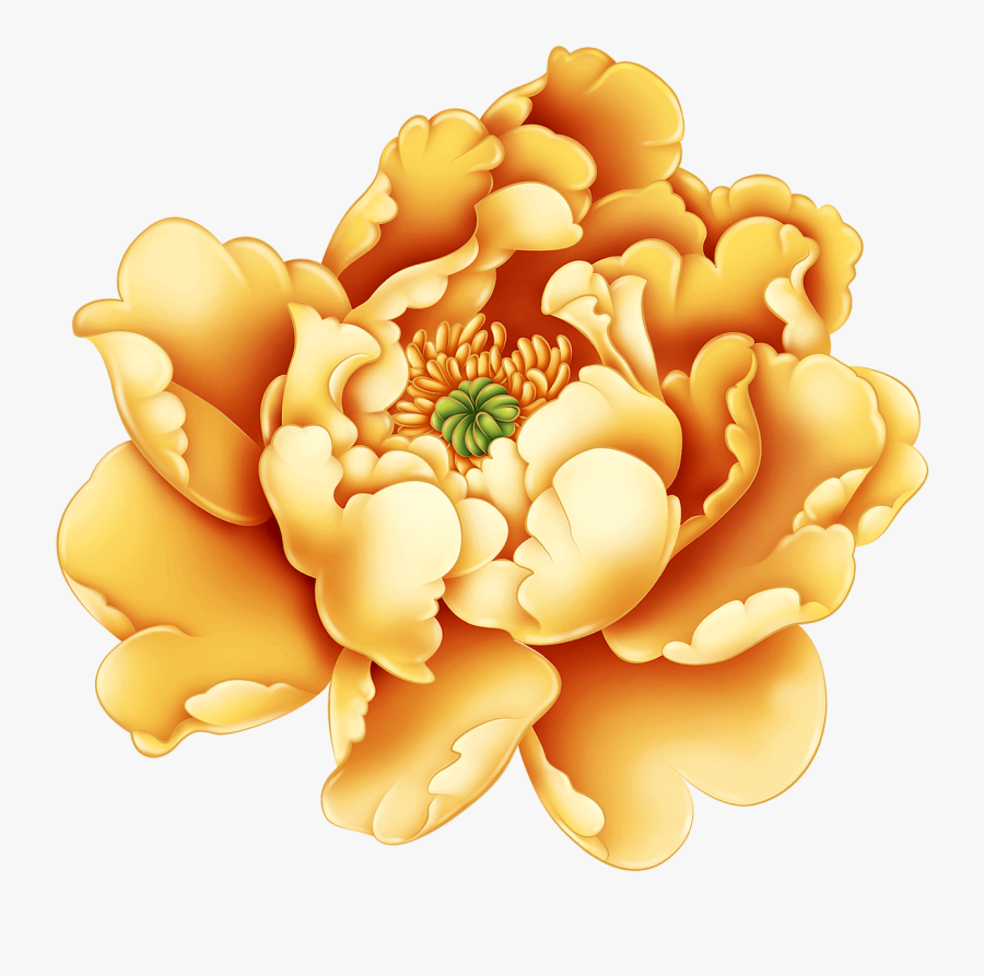 Moutan Peony Pattern Transprent - Yellow Peonies Clipart, Transparent Clipart