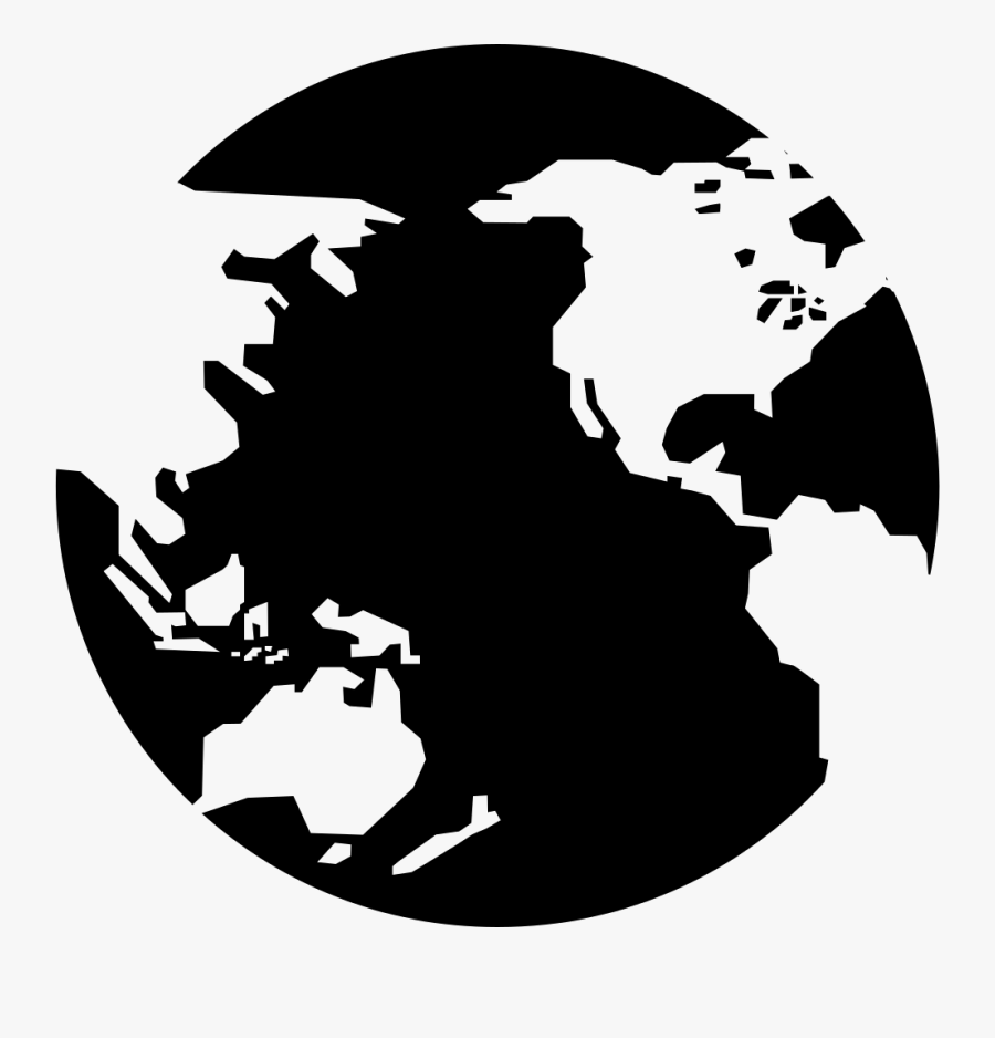 Earth Globe With Continents - Silhouette World Globe Png, Transparent Clipart