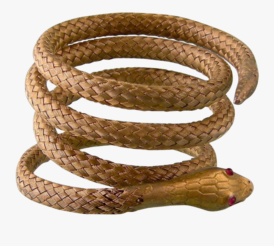 Antique Art Nouveau Five Coil Snake Bracelet - Serpent, Transparent Clipart