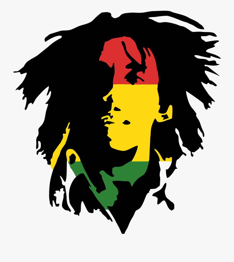 Bob Marley Black Sticker, Transparent Clipart