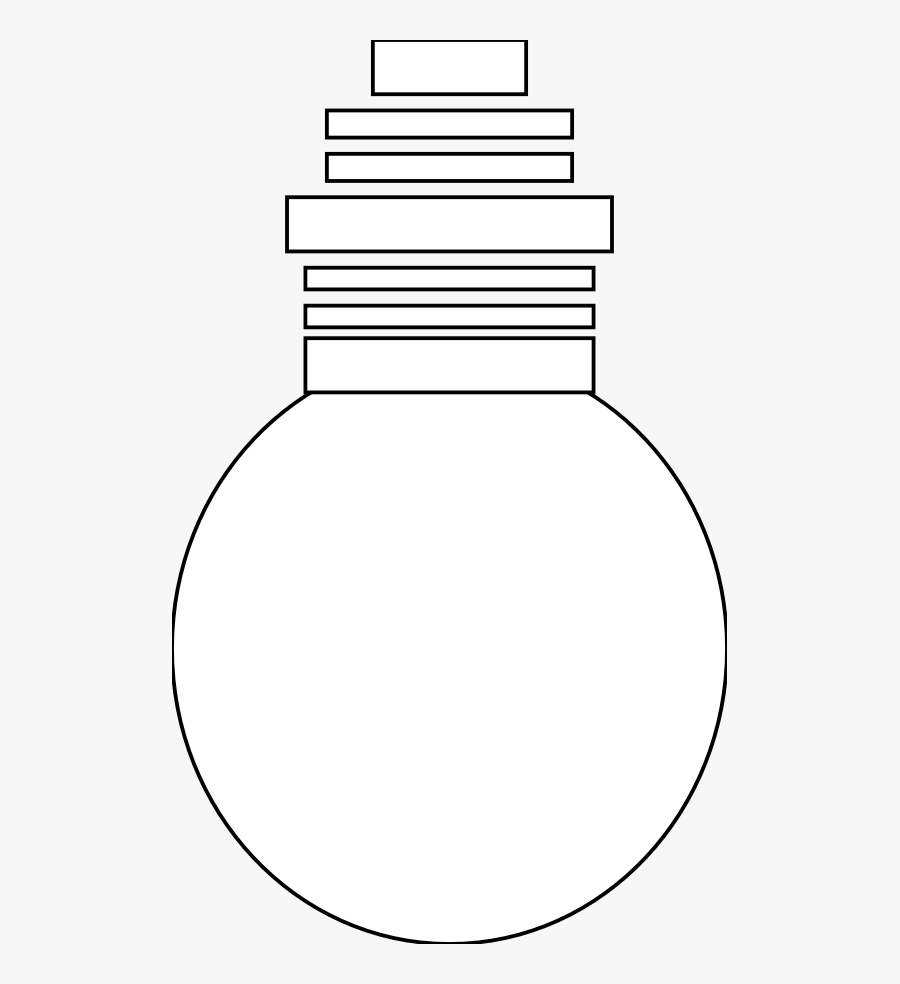 Bulb Black White Line Art 555px - Circle, Transparent Clipart