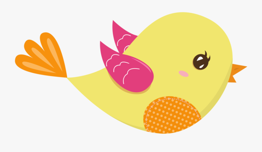 Pink And Yellow Birds - Passaro Desenho Png, Transparent Clipart