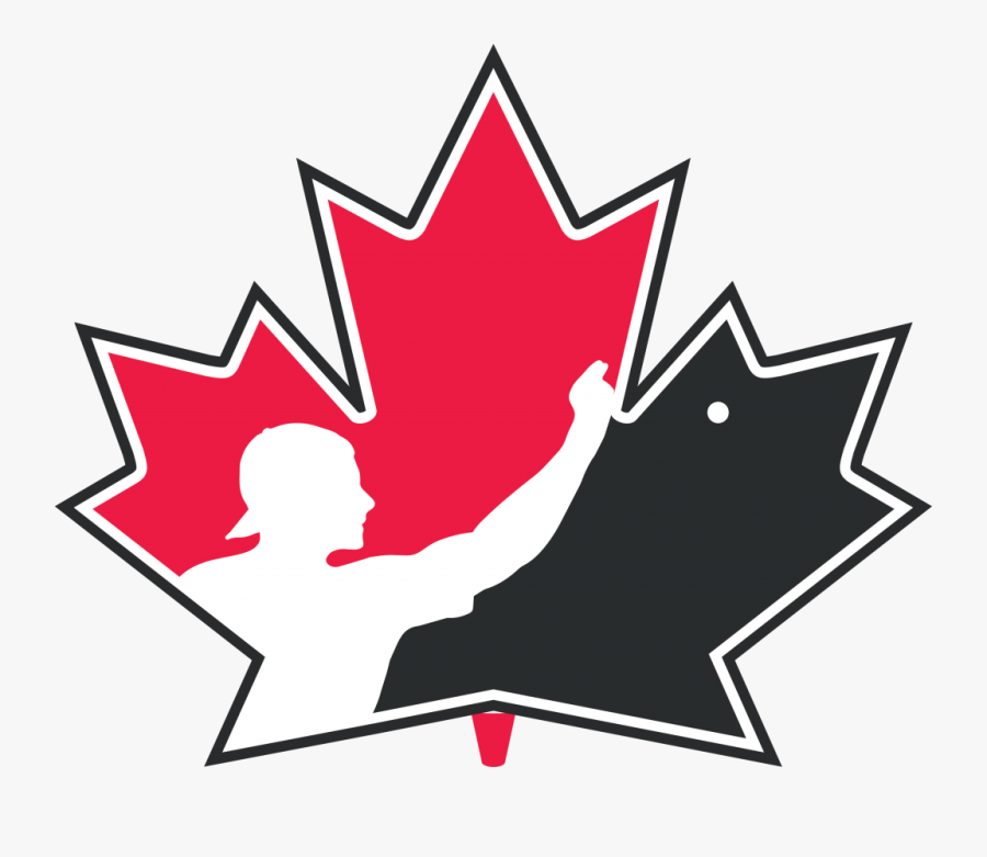 Beer Pong Canada - Maple Leaf And Hockey Stick, Transparent Clipart