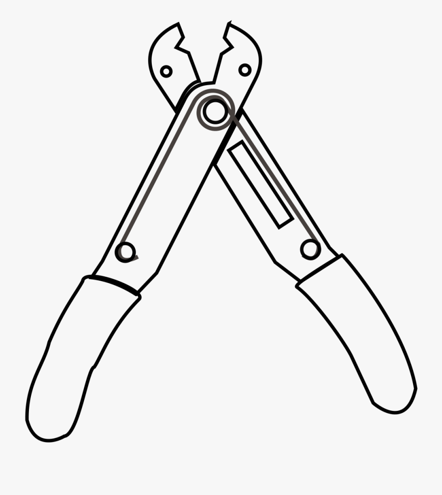 Tool Wire Stripping Drawing Coloring Clip Arts - Electric Wire Strippers Drawing, Transparent Clipart