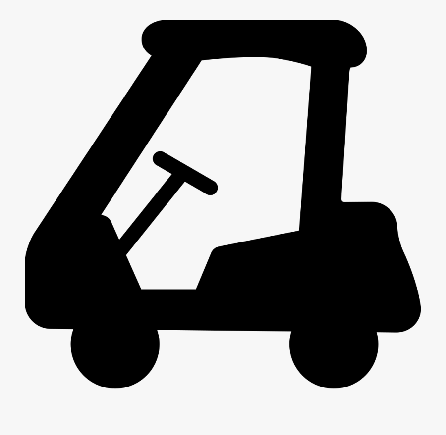 Golf Cart Side View Facing Left - Transparent Golf Cart Silhouette, Transparent Clipart