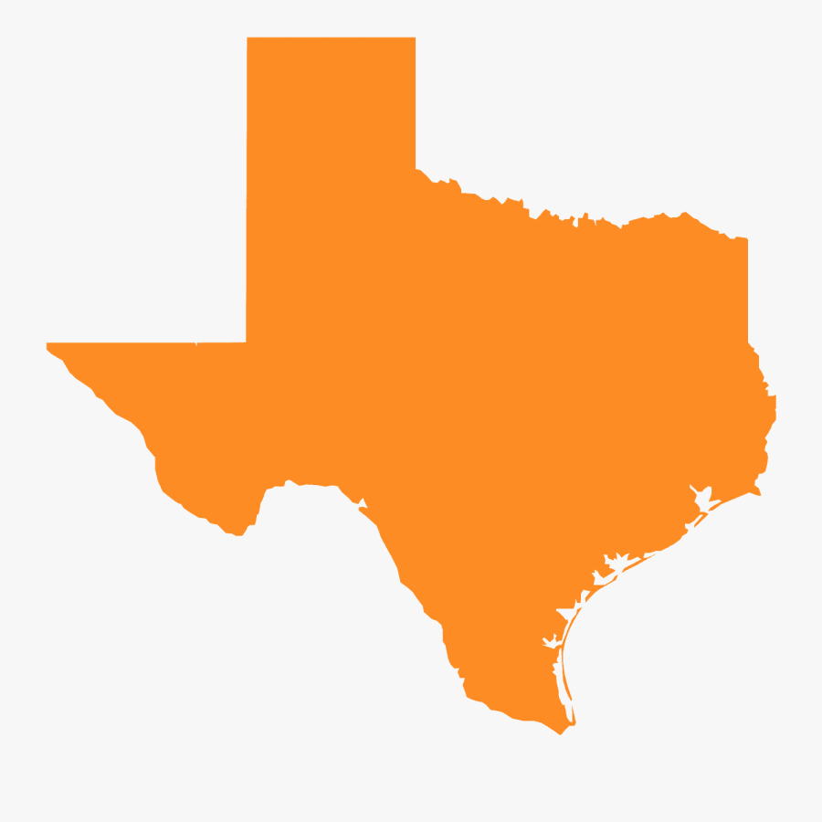 Texas Map Silhouette, Transparent Clipart