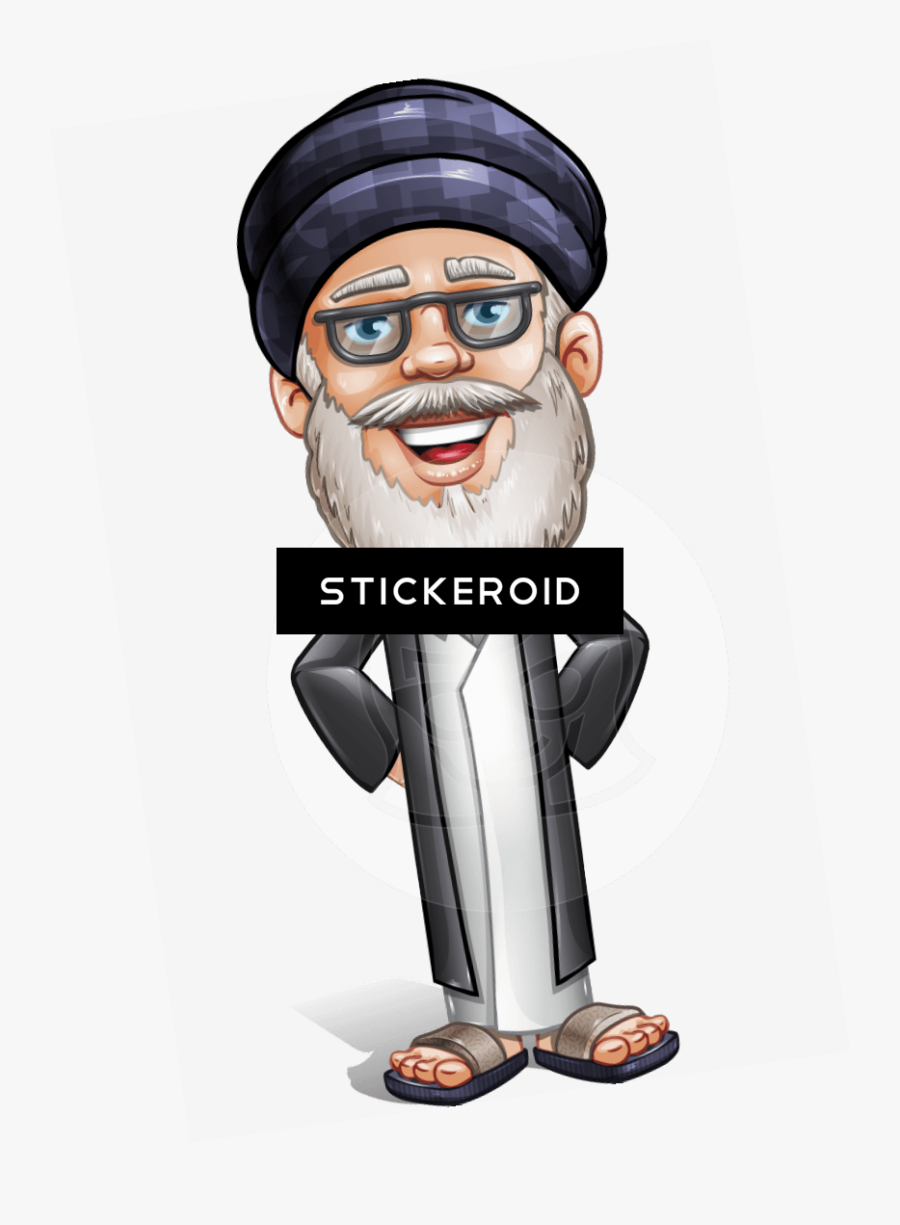 Wise Man People - Arab Old Man Vector, Transparent Clipart