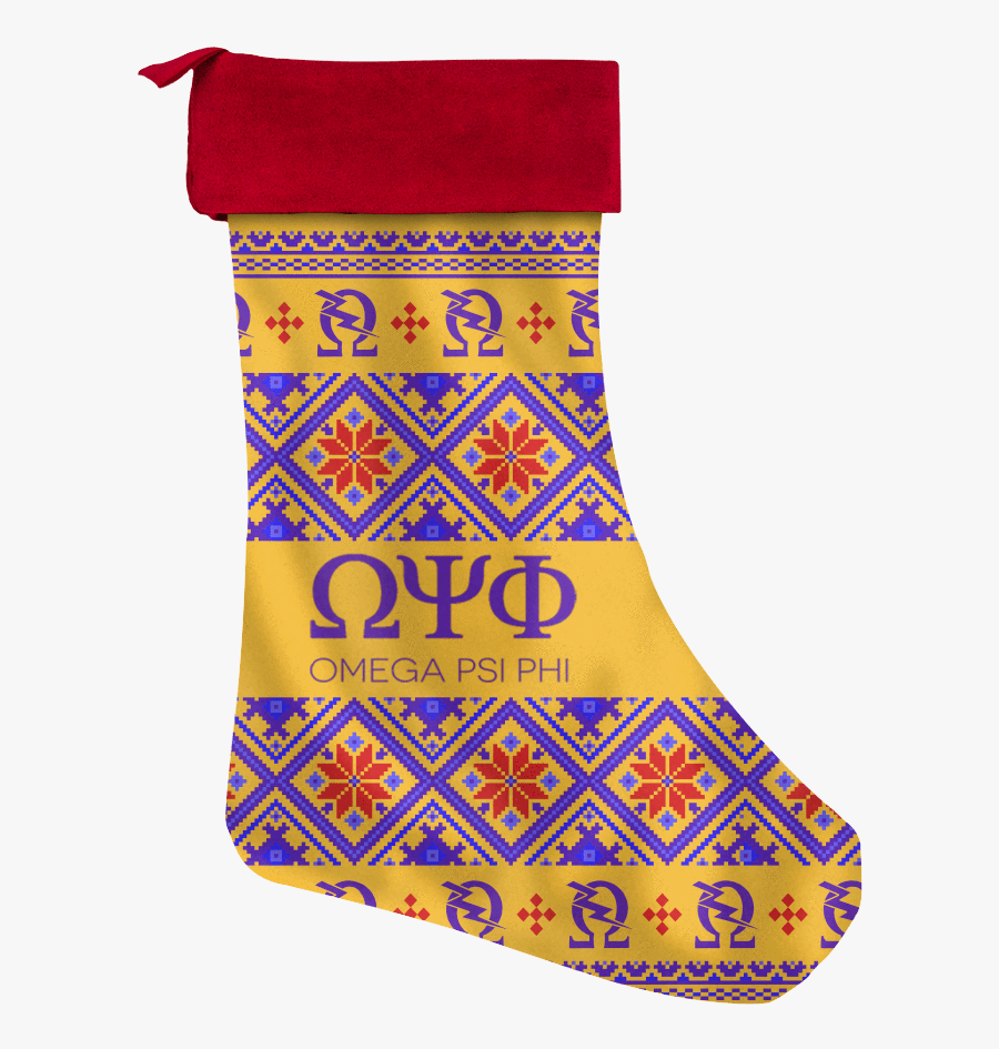 Clip Art Omega Psi Phi Stocking - Sock, Transparent Clipart