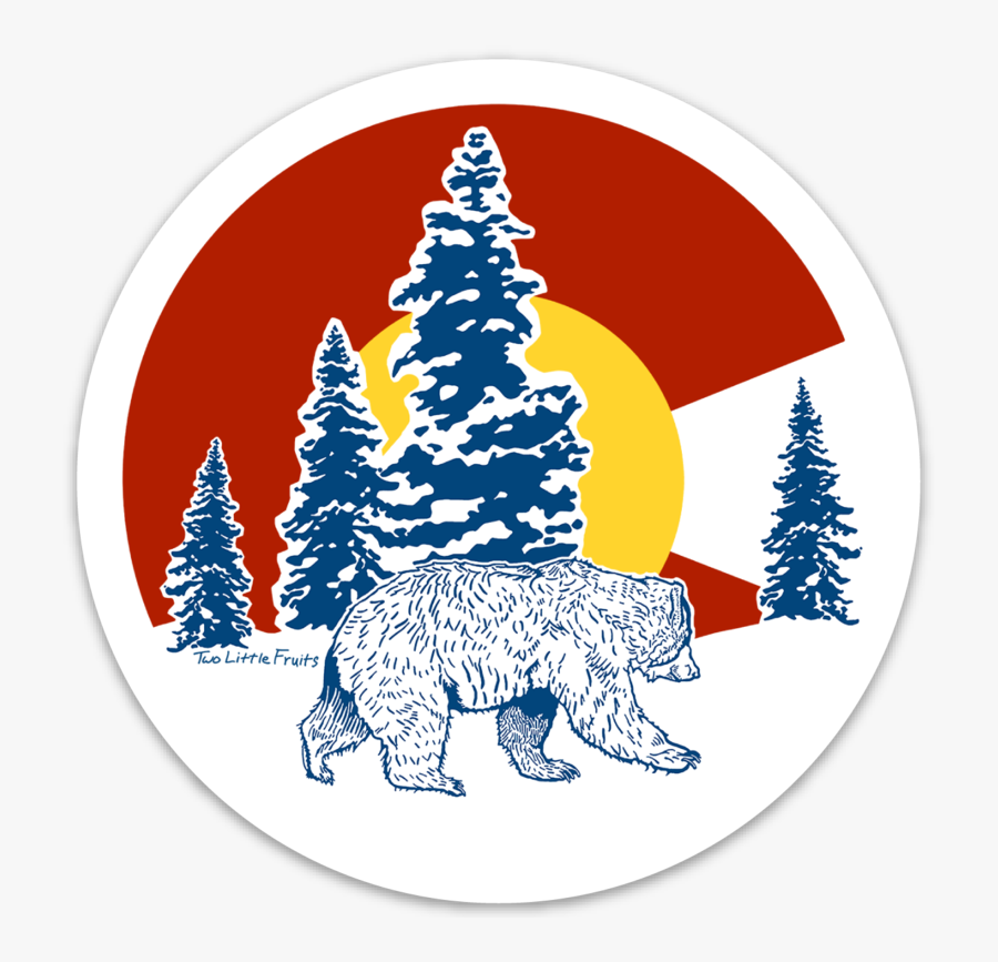 Colorado Flag Bear, Transparent Clipart
