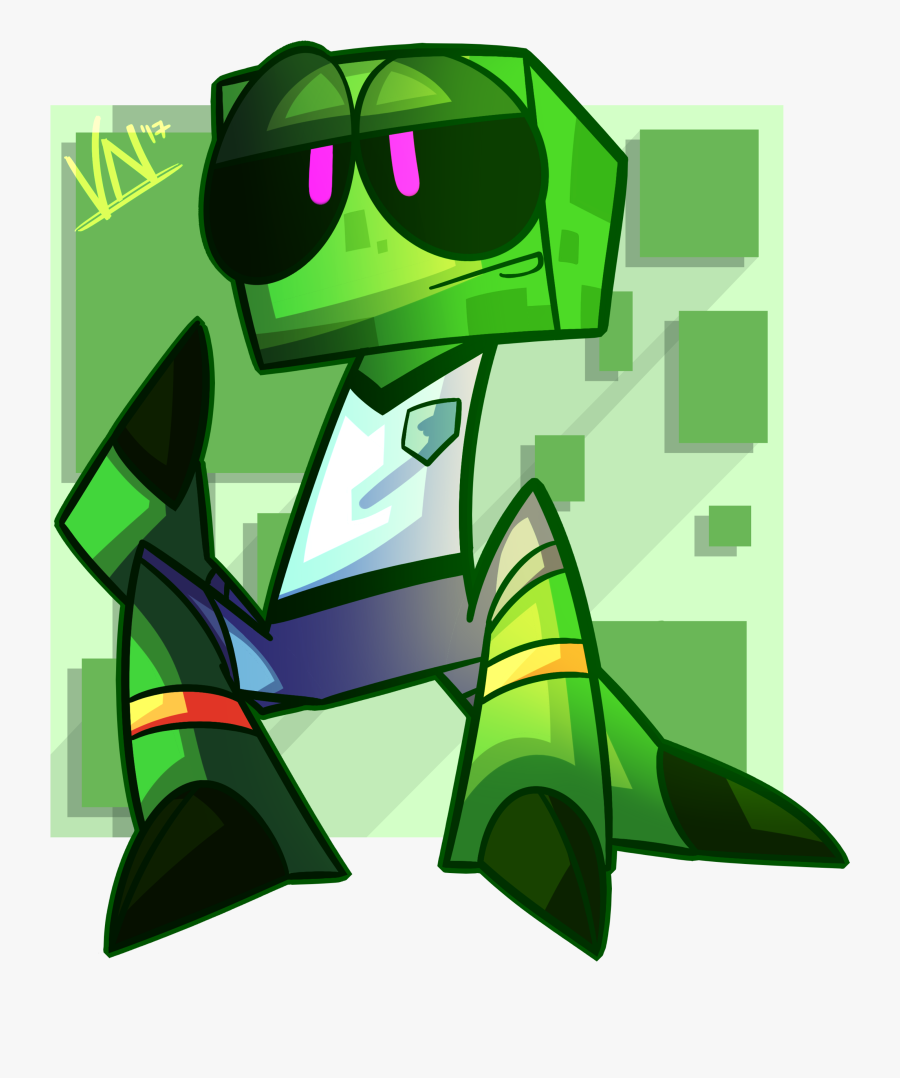 Creeper Oc - Cartoon Orange Minecraft Creeper, Transparent Clipart