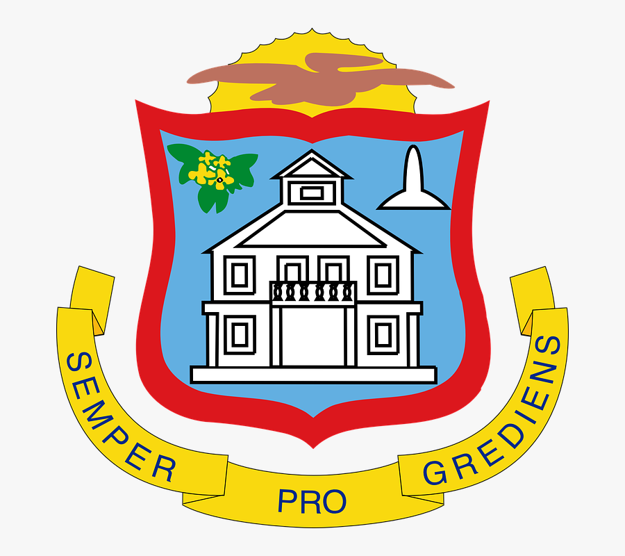 Coat Of Arms, Sint Maarten, Shield, Courthouse - St Maarten Coat Of Arms, Transparent Clipart