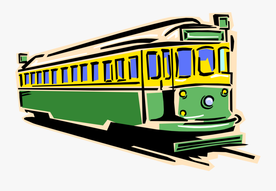 Electric Tram Or Trolley - Train Clip Art, Transparent Clipart