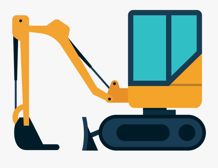 Excavator, Transparent Clipart
