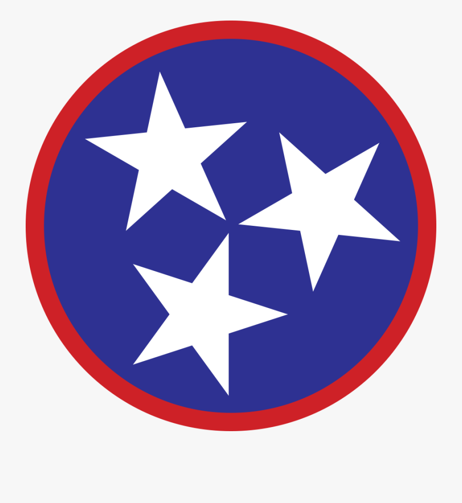 Blue Tri-star 3 Inch All Weather Sticker - Tennessee Flag Black And White, Transparent Clipart
