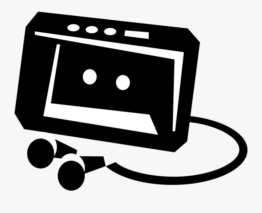 Vector Illustration Of Personal Portable Stereo Cassette, Transparent Clipart