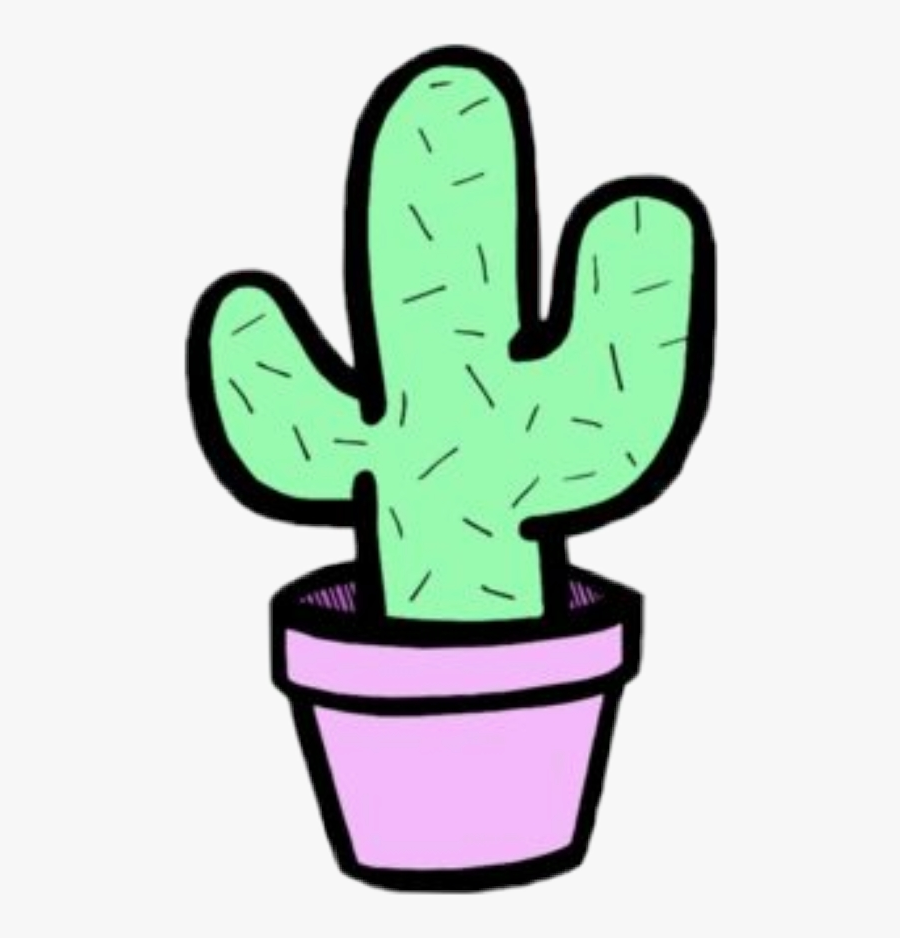 Cactus Sticker Clipart , Png Download - Cute Drawings Cactus, Transparent Clipart
