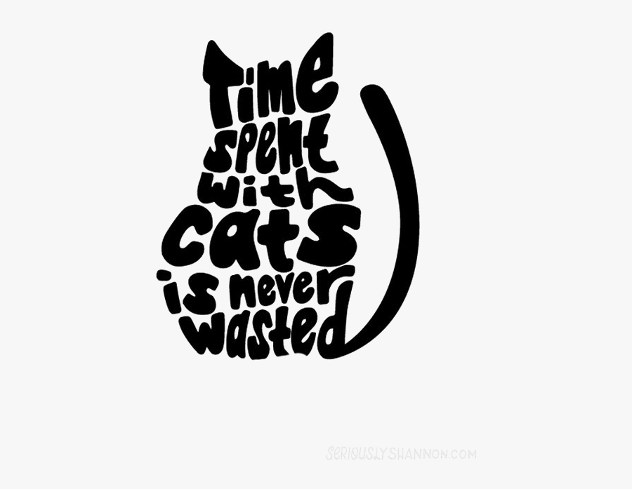 Canvas Poster Illustration Cat Print Painting Clipart - Black And White Cat Sayings, Transparent Clipart