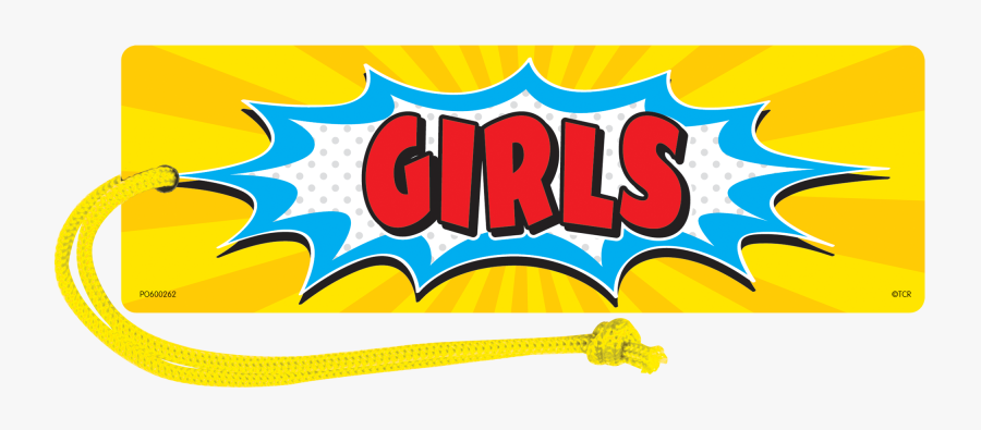 Superhero Magnetic Girls Pass - Girl's Hall Pass, Transparent Clipart