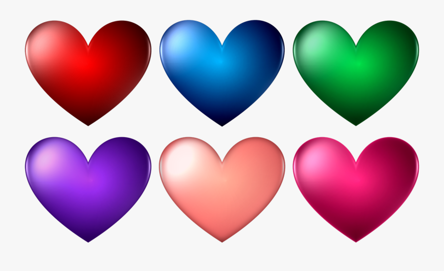 Transparent Health Screening Clipart - Heart Shape Different Color, Transparent Clipart