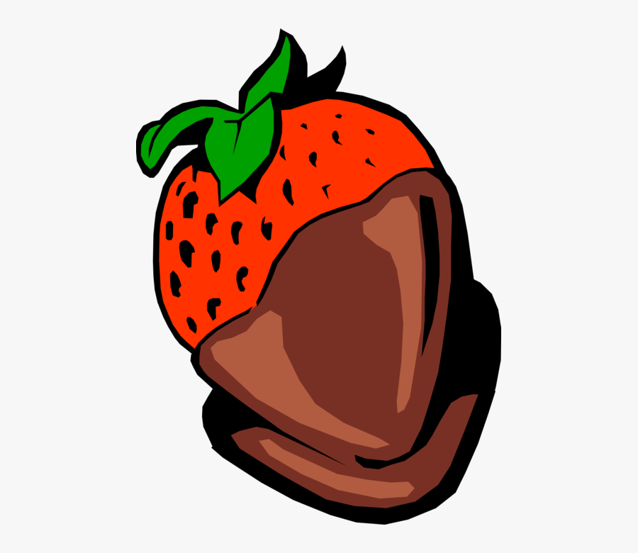 Vector Illustration Of Garden Strawberry Edible Fruit - Strawberry Chocolate Vector Png, Transparent Clipart