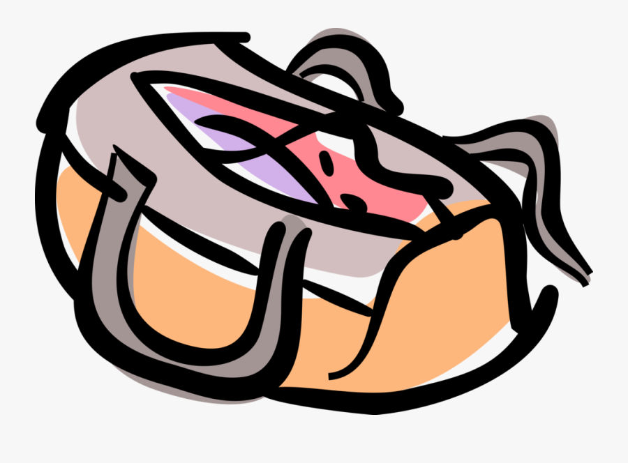 Vector Illustration Of Sports Duffel Bag Or Gym Bag Clip Art Gym Bag , Free Transparent