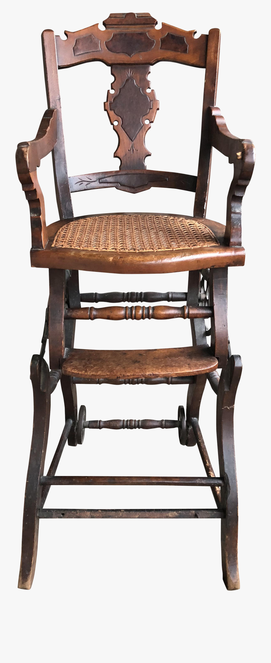 Clip Art Antique Wooden High Chair - Chair, Transparent Clipart