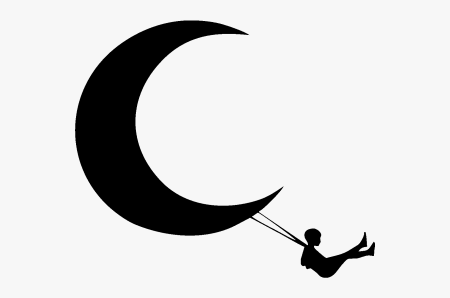 Sticker Logo Silhouette Decal Clip Art - Enfant Sur Lune, Transparent Clipart