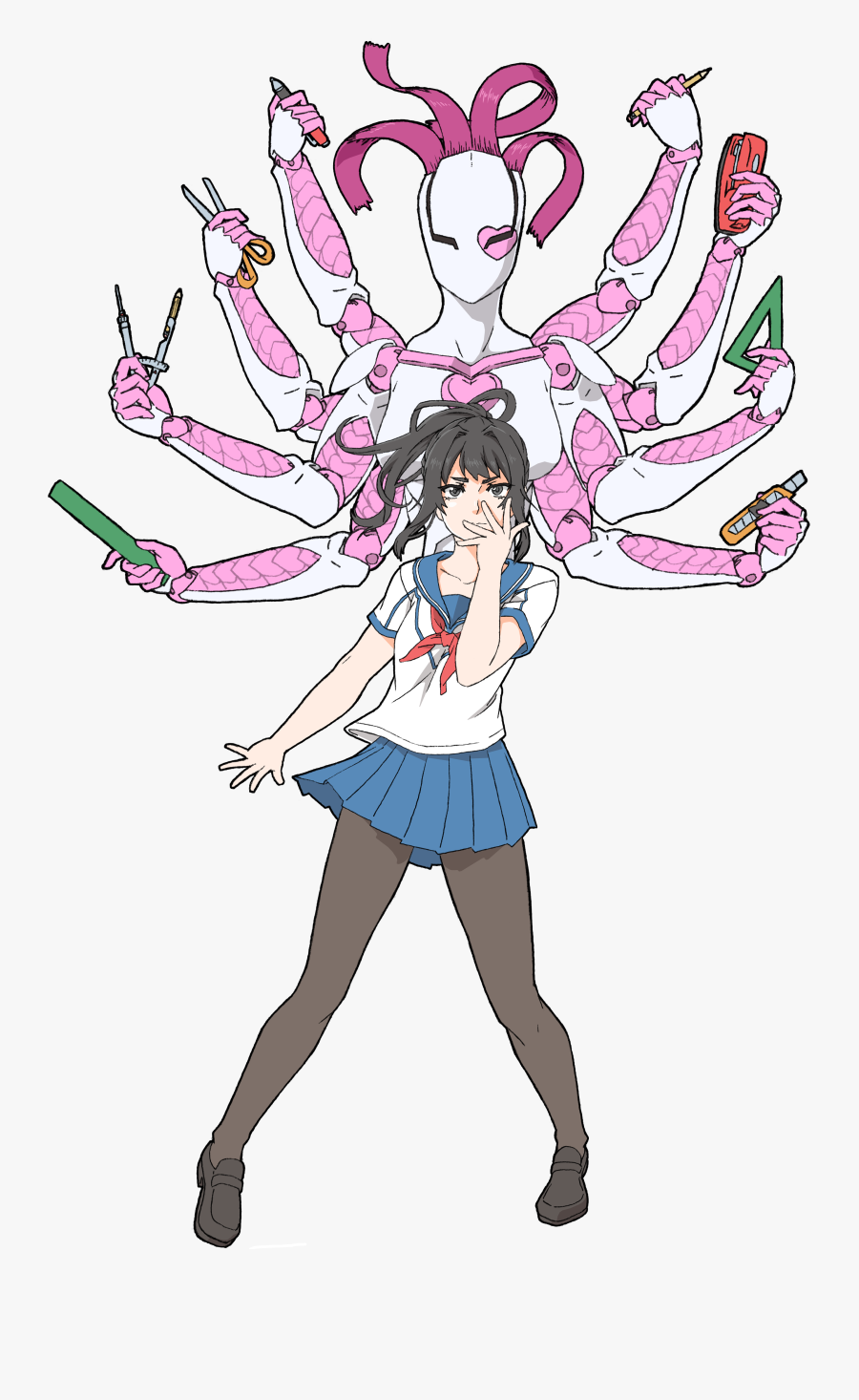 Yandere Simulator Clothing Pink Fictional Character - Yandere Simulator Jojo Easter Egg, Transparent Clipart