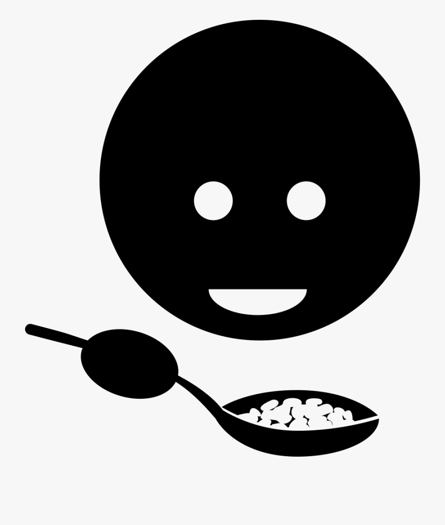 Child Eating Food With A Spoon - Child Eating Icon, Transparent Clipart