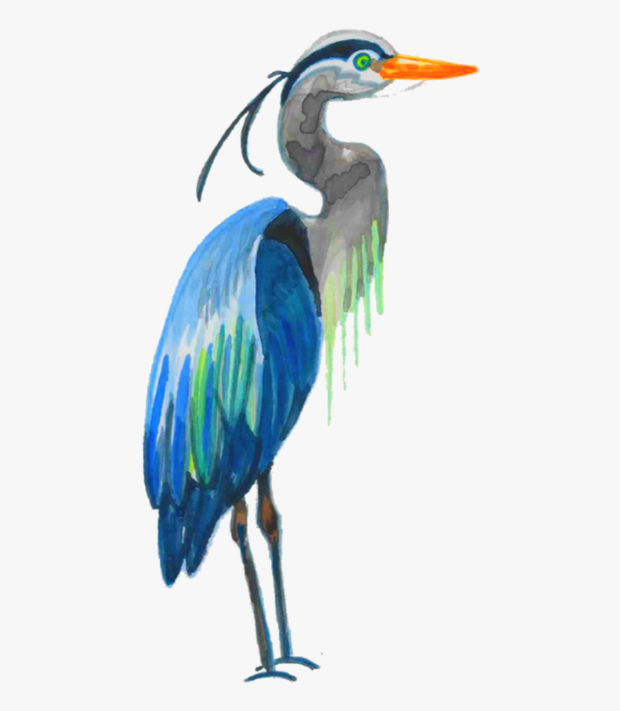 Watercolor Great Blue Heron Clipart , Png Download - Blue Heron Clipart, Transparent Clipart