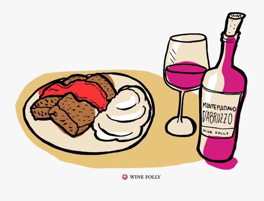 Meatloaf And Mashed Potato Wine Pairing With Montepulciano, Transparent Clipart