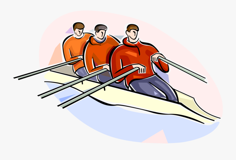 Vector Illustration Of Scullers Rowing Sculling Boat - Watercraft Rowing, Transparent Clipart