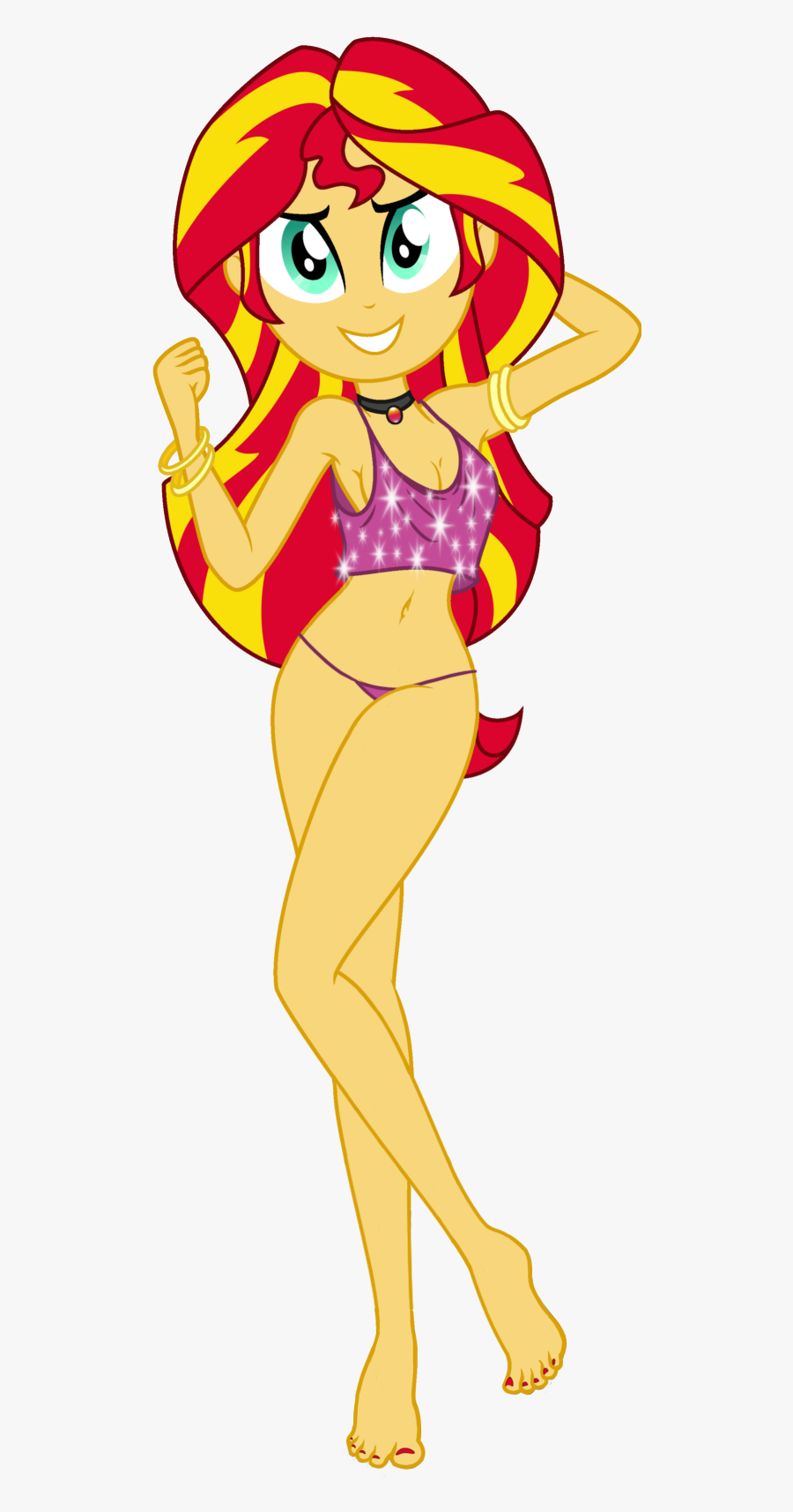 Ampersandxyz, Barefoot, Belly Button, Bracelet, Braless, - Sunset Shimmer In A Thong, Transparent Clipart