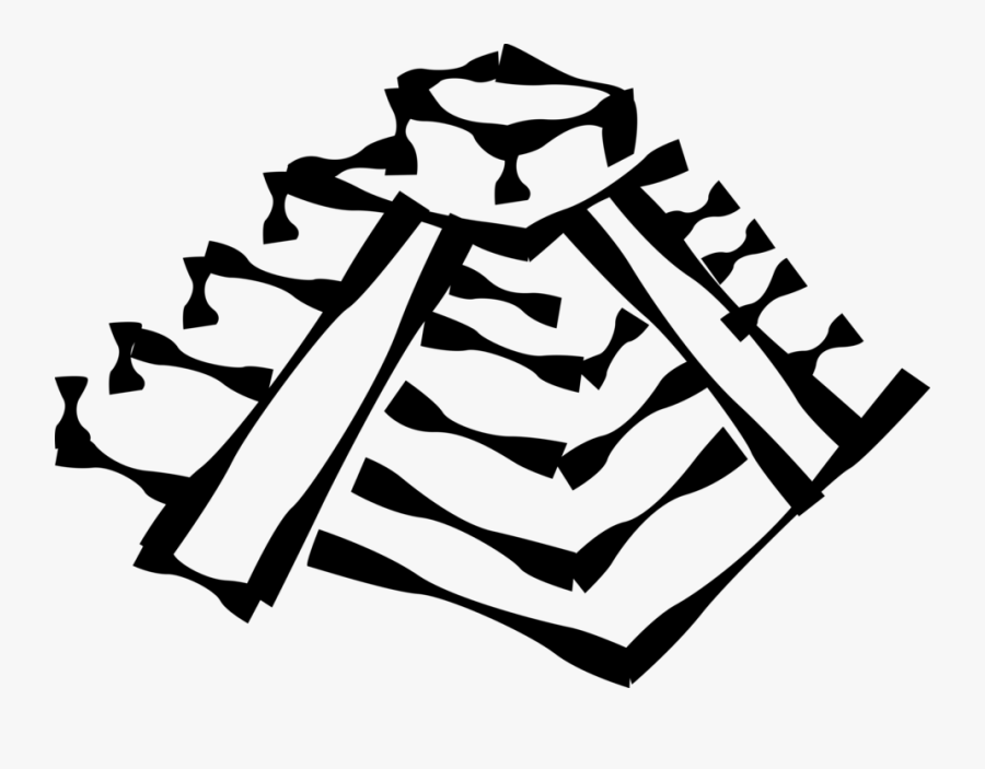Vector Illustration Of Inca Pyramid Structure Of Worship - Inca Clipart Black And White, Transparent Clipart