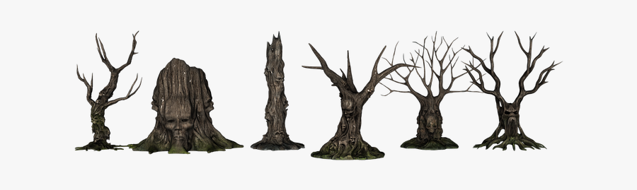 Trees, Forest, Creepy, Fantasy, Aesthetic, Kahl, Scary - Tree Creepy Png, Transparent Clipart