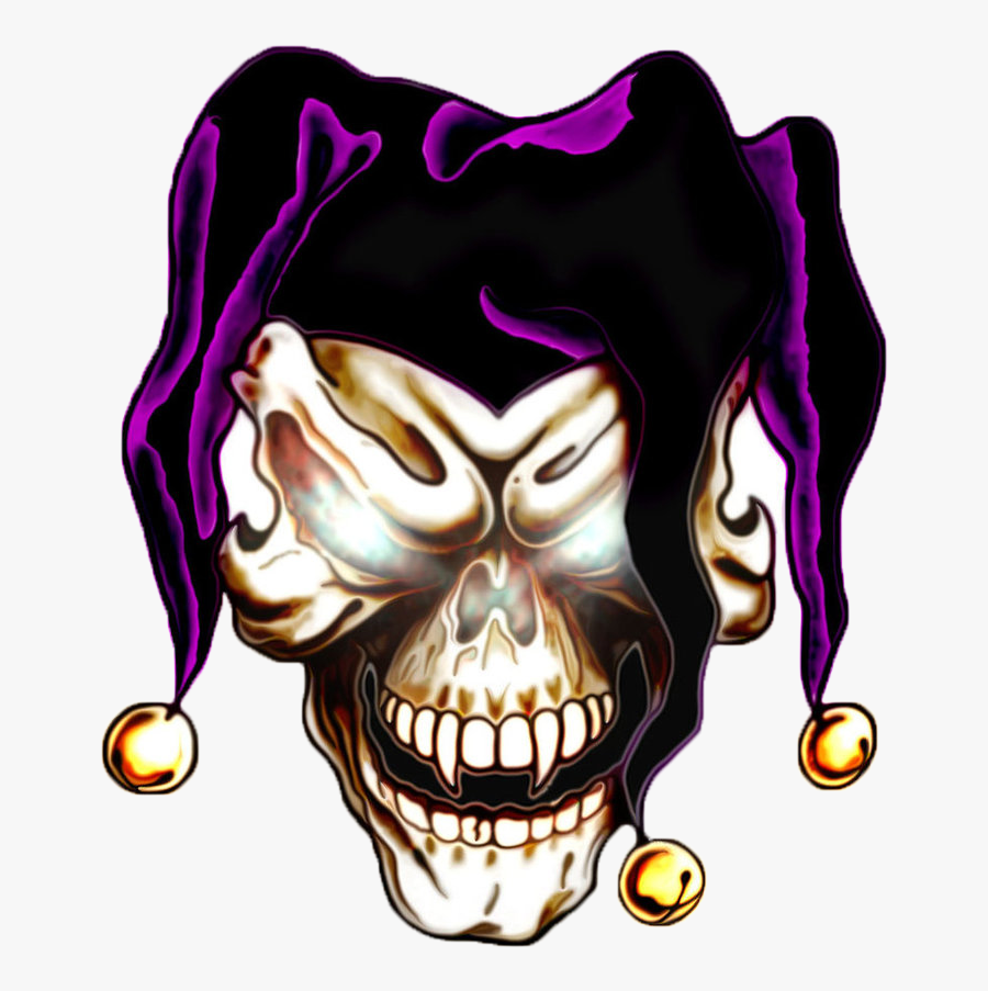 Insanity - Joker Skull Tattoo, Transparent Clipart