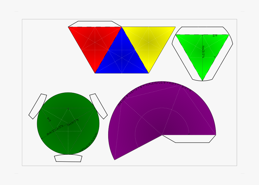 Nets Of Cone Enveloped Tetrahedron - Triangle, Transparent Clipart