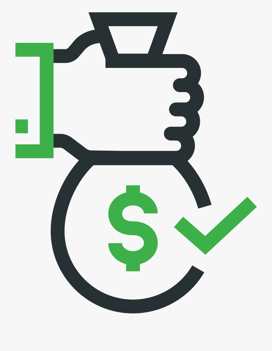 Icon Of Hand Holding Bag Of Money, Transparent Clipart