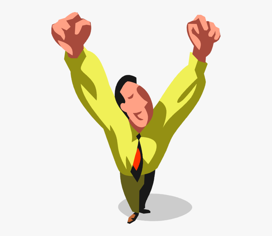 Vector Illustration Of Victorious Businessman Exceeds - Vector Victorious Png, Transparent Clipart