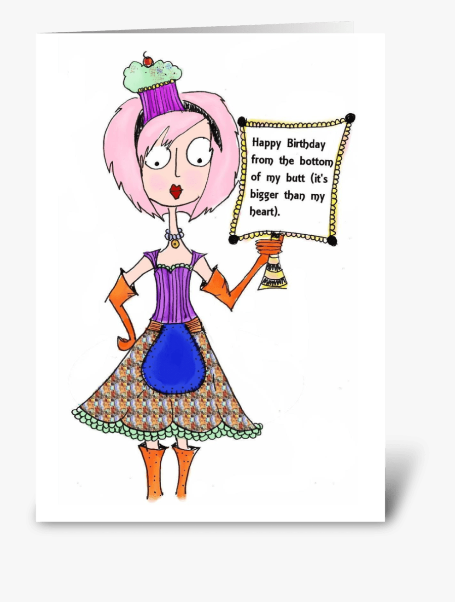 Birthday Bottom Greeting Card - Cartoon, Transparent Clipart