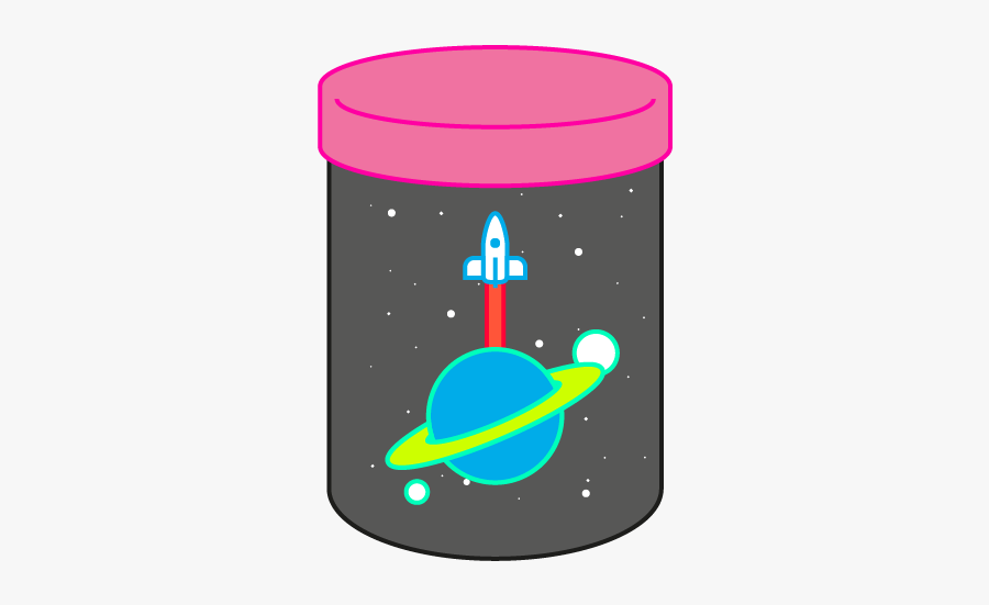 Space Jam Moon Stars Planet Space Jar Illustration, Transparent Clipart