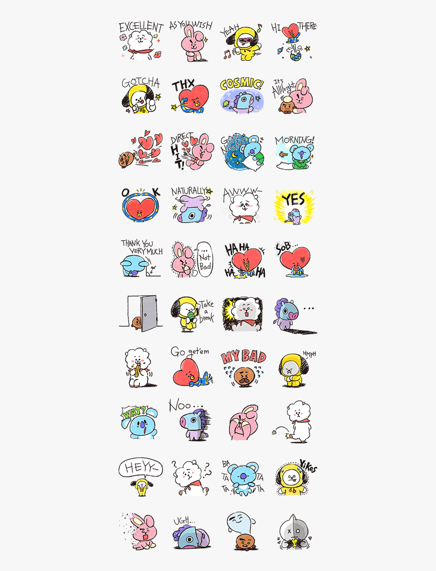 Cool Kids - Bt21 Funky, Transparent Clipart