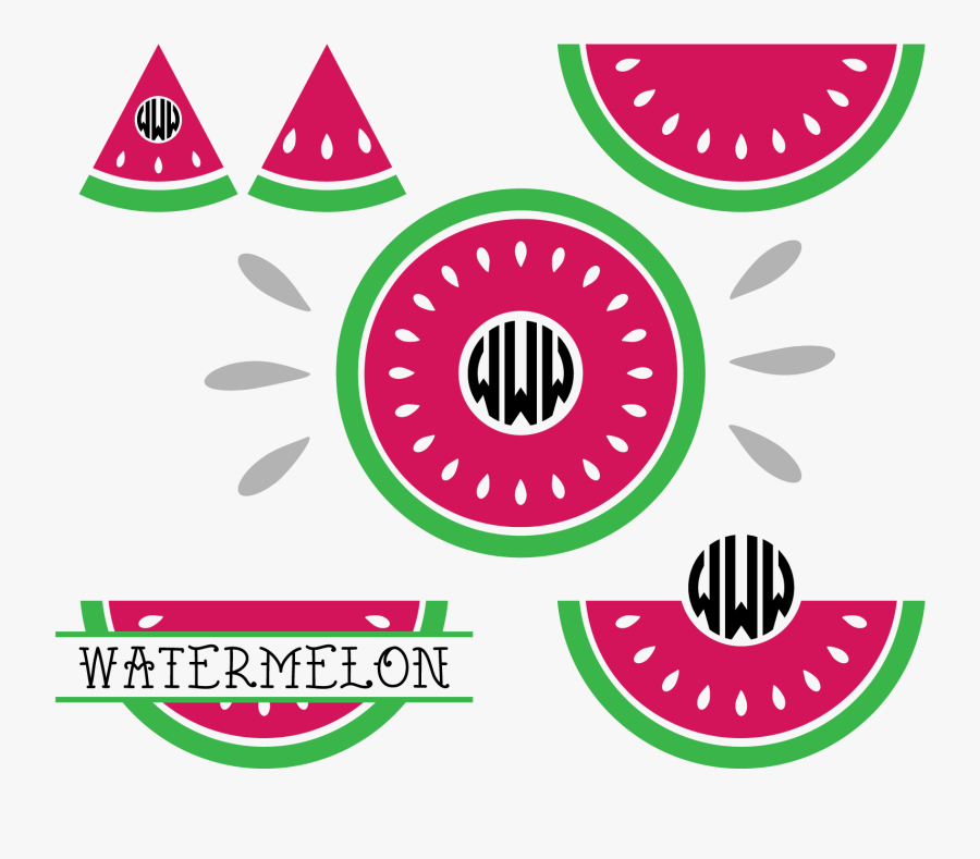 Transparent Monogram Frame Clipart - Watermelon Monogram Svg, Transparent Clipart