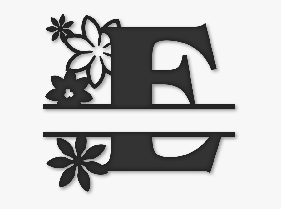 Flower Clipart Monogram - Letter T Split Monogram, Transparent Clipart