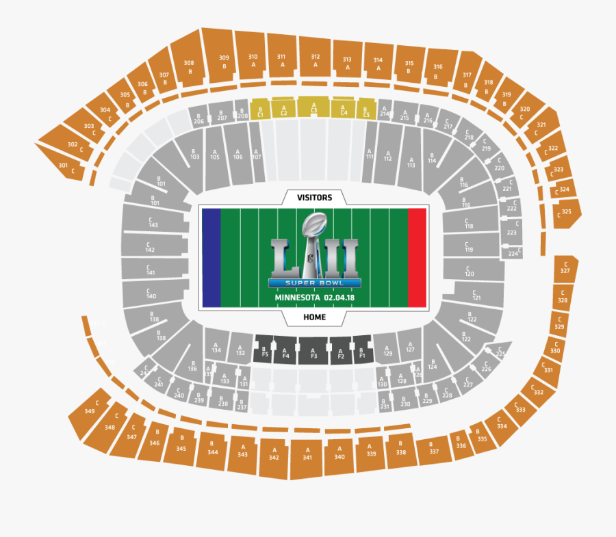 February Clipart Super Bowl - Super Bowl 52 End Zones, Transparent Clipart