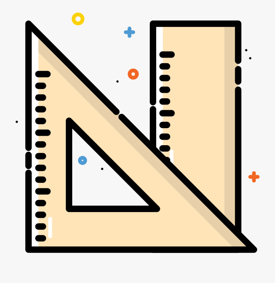 Office School Rulers Icon - Icon, Transparent Clipart
