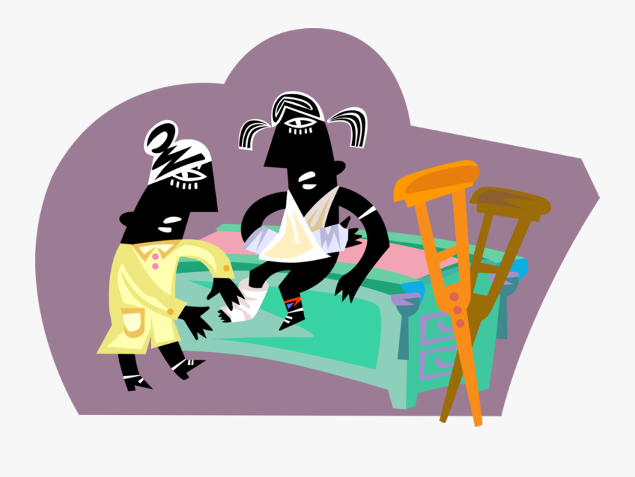 Vector Illustration Of Physician And Patient In Emergency - Cartoon, Transparent Clipart