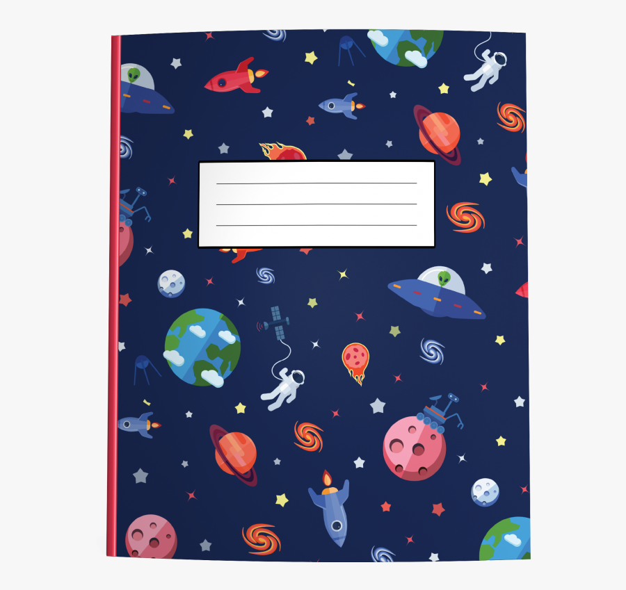 Outer Space Composition Notebook With Astronauts, Aliens, - Art, Transparent Clipart